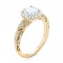 14k Yellow Gold 14k Yellow Gold Halo Diamond Engagement Ring - Three-Quarter View -  103899 - Thumbnail