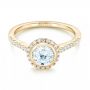 14k Yellow Gold 14k Yellow Gold Halo Diamond Engagement Ring - Flat View -  103083 - Thumbnail