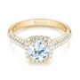 14k Yellow Gold 14k Yellow Gold Halo Diamond Engagement Ring - Flat View -  103830 - Thumbnail