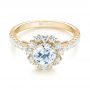 14k Yellow Gold 14k Yellow Gold Halo Diamond Engagement Ring - Flat View -  103835 - Thumbnail