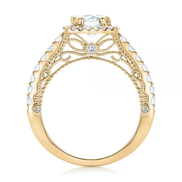 14k Yellow Gold 14k Yellow Gold Halo Diamond Engagement Ring - Front View - 102552
