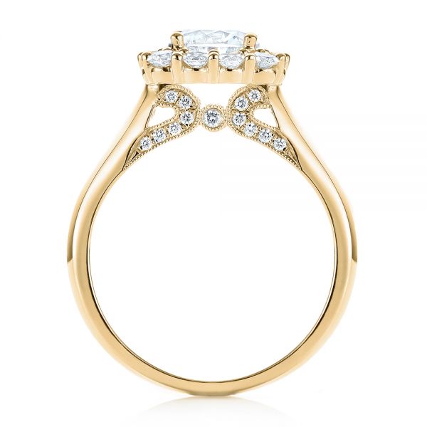 14k Yellow Gold 14k Yellow Gold Halo Diamond Engagement Ring - Front View -  103050