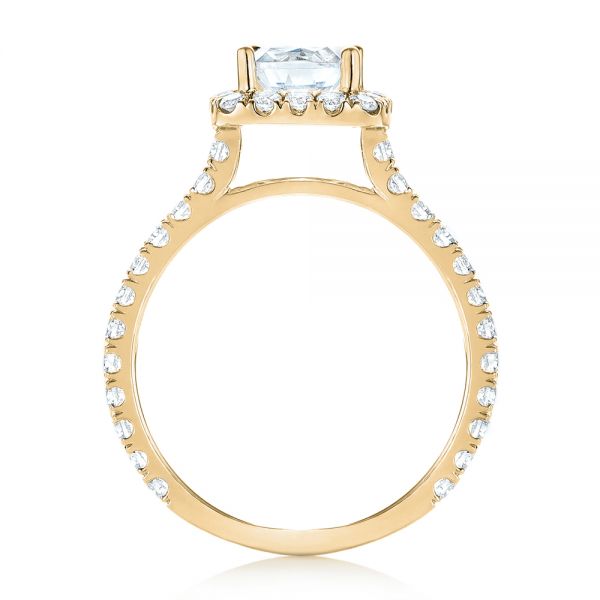 18k Yellow Gold 18k Yellow Gold Halo Diamond Engagement Ring - Front View - 103079