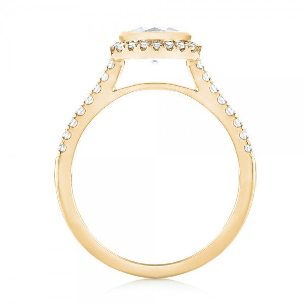 14k Yellow Gold 14k Yellow Gold Halo Diamond Engagement Ring - Front View -  103083