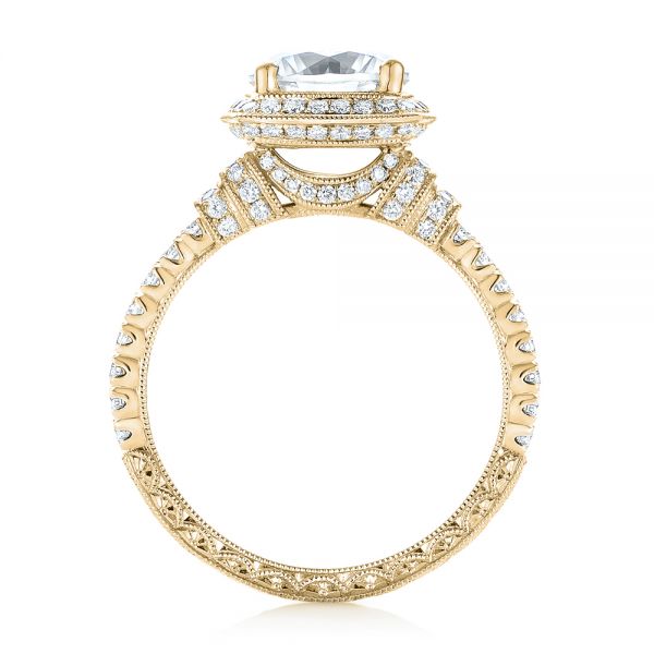 14k Yellow Gold 14k Yellow Gold Halo Diamond Engagement Ring - Front View - 103716