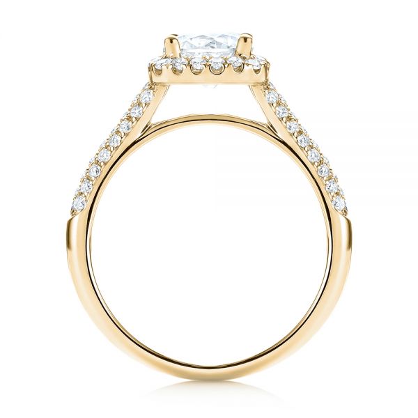 18k Yellow Gold 18k Yellow Gold Halo Diamond Engagement Ring - Front View -  103830