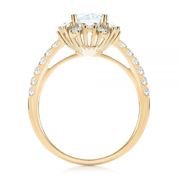 18k Yellow Gold 18k Yellow Gold Halo Diamond Engagement Ring - Front View - 103835