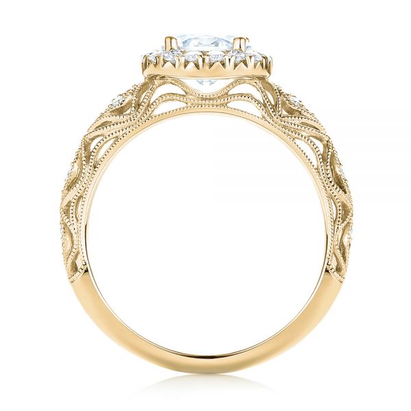 14k Yellow Gold 14k Yellow Gold Halo Diamond Engagement Ring - Front View -  103899