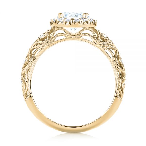 14k Yellow Gold 14k Yellow Gold Halo Diamond Engagement Ring - Front View - 103899