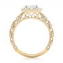 18k Yellow Gold 18k Yellow Gold Halo Diamond Engagement Ring - Front View -  103900 - Thumbnail