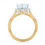 14k Yellow Gold And 18K Gold 14k Yellow Gold And 18K Gold Halo Diamond Engagement Ring - Front View -  104014 - Thumbnail