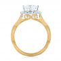 18k Yellow Gold And 18K Gold Halo Diamond Engagement Ring - Front View -  104014 - Thumbnail