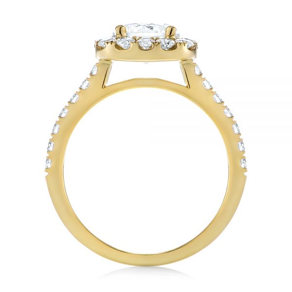 14k Yellow Gold Halo Diamond Engagement Ring - Front View -  104021