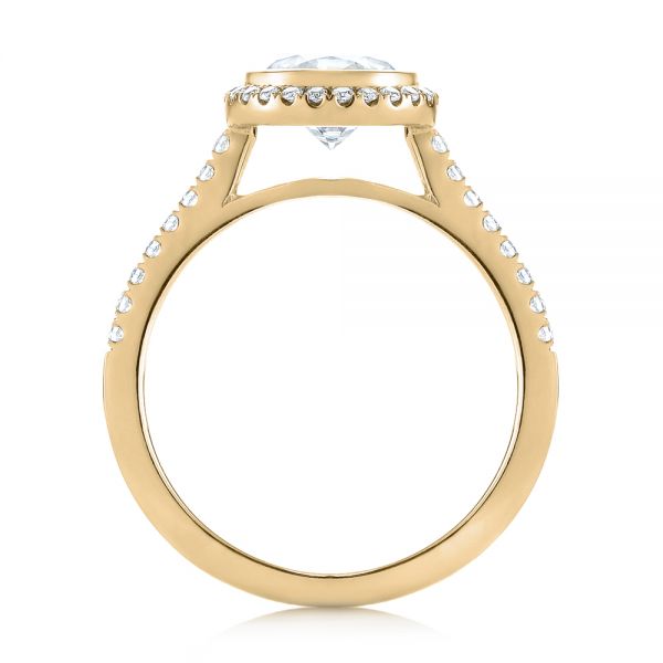 18k Yellow Gold 18k Yellow Gold Halo Diamond Engagement Ring - Front View - 104022