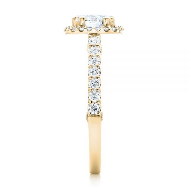 14k Yellow Gold 14k Yellow Gold Halo Diamond Engagement Ring - Side View - 102552