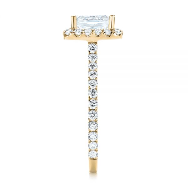 14k Yellow Gold 14k Yellow Gold Halo Diamond Engagement Ring - Side View -  103079