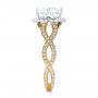 18k Yellow Gold And 18K Gold Halo Diamond Engagement Ring - Side View -  104014 - Thumbnail