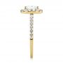 14k Yellow Gold Halo Diamond Engagement Ring - Side View -  104021 - Thumbnail