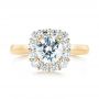 14k Yellow Gold 14k Yellow Gold Halo Diamond Engagement Ring - Top View -  103050 - Thumbnail