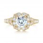 18k Yellow Gold 18k Yellow Gold Halo Diamond Engagement Ring - Top View -  103052 - Thumbnail