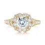 14k Yellow Gold 14k Yellow Gold Halo Diamond Engagement Ring - Top View -  103052 - Thumbnail