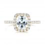 14k Yellow Gold 14k Yellow Gold Halo Diamond Engagement Ring - Top View -  103079 - Thumbnail