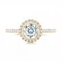 14k Yellow Gold 14k Yellow Gold Halo Diamond Engagement Ring - Top View -  103083 - Thumbnail