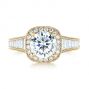 14k Yellow Gold 14k Yellow Gold Halo Diamond Engagement Ring - Top View -  103090 - Thumbnail