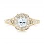 18k Yellow Gold 18k Yellow Gold Halo Diamond Engagement Ring - Top View -  103097 - Thumbnail