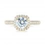 14k Yellow Gold 14k Yellow Gold Halo Diamond Engagement Ring - Top View -  103830 - Thumbnail