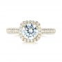 14k Yellow Gold 14k Yellow Gold Halo Diamond Engagement Ring - Top View -  103830 - Thumbnail