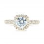 18k Yellow Gold 18k Yellow Gold Halo Diamond Engagement Ring - Top View -  103830 - Thumbnail