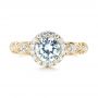 18k Yellow Gold 18k Yellow Gold Halo Diamond Engagement Ring - Top View -  103899 - Thumbnail