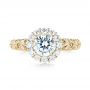 14k Yellow Gold 14k Yellow Gold Halo Diamond Engagement Ring - Top View -  103900 - Thumbnail