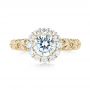 18k Yellow Gold 18k Yellow Gold Halo Diamond Engagement Ring - Top View -  103900 - Thumbnail