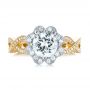 18k Yellow Gold And Platinum 18k Yellow Gold And Platinum Halo Diamond Engagement Ring - Top View -  104014 - Thumbnail