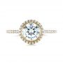18k Yellow Gold 18k Yellow Gold Halo Diamond Engagement Ring - Top View -  104022 - Thumbnail