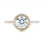 18k Yellow Gold 18k Yellow Gold Halo Diamond Engagement Ring - Top View -  104022 - Thumbnail
