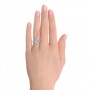  18K Gold Halo Diamond Engagement Ring - Hand View -  159 - Thumbnail