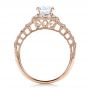 18k Rose Gold 18k Rose Gold Halo Filigree Engagement Ring - Vanna K - Front View -  100101 - Thumbnail