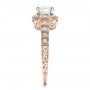 18k Rose Gold 18k Rose Gold Halo Filigree Engagement Ring - Vanna K - Side View -  100101 - Thumbnail