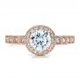 14k Rose Gold 14k Rose Gold Halo Filigree Engagement Ring - Vanna K - Top View -  100101 - Thumbnail