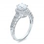 18k White Gold Halo Filigree Engagement Ring - Vanna K - Three-Quarter View -  100101 - Thumbnail
