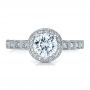18k White Gold Halo Filigree Engagement Ring - Vanna K - Top View -  100101 - Thumbnail
