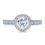 18k White Gold Halo Filigree Engagement Ring - Vanna K - Top View -  100101 - Thumbnail