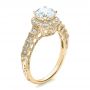 18k Yellow Gold 18k Yellow Gold Halo Filigree Engagement Ring - Vanna K - Three-Quarter View -  100101 - Thumbnail