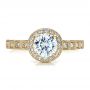 18k Yellow Gold 18k Yellow Gold Halo Filigree Engagement Ring - Vanna K - Top View -  100101 - Thumbnail
