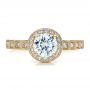 18k Yellow Gold 18k Yellow Gold Halo Filigree Engagement Ring - Vanna K - Top View -  100101 - Thumbnail