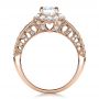 18k Rose Gold 18k Rose Gold Halo Filigree Milgrain Engagement Ring - Vanna K - Front View -  100097 - Thumbnail