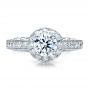 14k White Gold 14k White Gold Halo Filigree Milgrain Engagement Ring - Vanna K - Top View -  100097 - Thumbnail